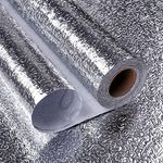 NAREVAL Self-Adhesive Wallpaper, Wall Sticker - Kitchen Backsplash Oil & Waterproof, Glossy, Peel & Stick Wallpaper (Silver Moon 60 * 200 Cm) (Pack of 4)