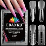 EBANKU 96PCS Clear Dual Nail Forms System Full Cover Nail Mold Tips Acrylic Nail Extension Tools for Nail Art Salon Nails Design(4 Styles)