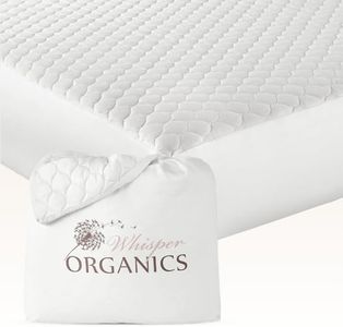 100% Cotton Organic Mattress Pad - Breathable & Cooling Mattress Protector Twin Size - Premium 300GSM Quilted and Noiseless Machine Washable Organic Mattress Protector (White, Twin)