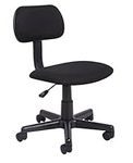 Office Essentials Office Chair for Home No Arms, Small, Compact, Office Computer Chair, Height Adjustable Desk Chair, Fabric, Black, 54 x 54 x 73.5 cm