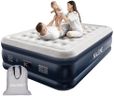 NALONE Matelas Gonflable 2 Personnes,lit Gonflable,Matelas Gonflable 2 Personnes Electrique Gonflage Rapide en Trois Minutes,Durable,pour Usage Domestique et recevoir des invités,201x150x46CM
