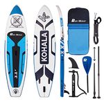 Run Wave Inflatable Stand Up Paddle Board 11'׳3''׶''(6'' Thick) Non-Slip Deck with Premium SUP Accessories | Wide Stance, Bottom Fins for Surfing Control | Youth Adults Beginner