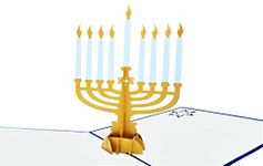 iGifts And Cards Happy Hanukkah 3D Pop Up Greeting Card - Chanukah, Jewish, Candles, Inspirational, Dreidel, Rabbi, Menorah, Star of David, Blessings, Half-Fold, Seasons Greetings, Holiday Tradition