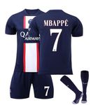 SweatyShark Soccer Jersey Set PSG Home Away Mbappé Kids Youth Adults Football Jersey Boy Man Sportswear with Socks C Champion 11 Years