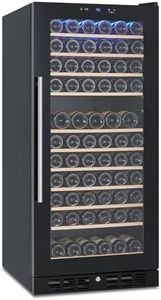 Garvee Wine Fridge 133 Bottle, Wine Cooler Refrigerator with 41~64°F Digital Temperature Control, Wine Refrigerator Freestanding for Red White Wine, Champagne, Beer with Blue Interior Light