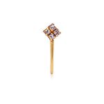 abhooshan 92.5 Sterling Silver Light Weighted Clip On Faux Nose Pin CZ Stones Nose Pin without Piercing for Girls and Women | With Certificate of Authenticity (White Zirconia With Gold Plated)