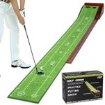 PGM Golf Putting Mat with Electric Ball Return Indoor Golf Putting Green for Home, Office, Outdoor Use (Wooden Base-001)