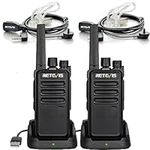 Retevis RT668 Walkie Talkies for Adults Long Range, PMR446 2 Way Radio, Robust, Professional Two Way Radio,Hand Free Walkie Talkie with Earpieces for Adults Kids (Black, 2Pcs)