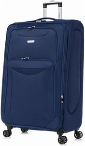 FLYMAX 24" Medium Super Lightweight 4 Wheel Suitcase Luggage Expandable with Wheels Navy