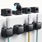 smofish Cord Organizer Holder, 8 Pack Magnetic Desk Cable Clips Management, Hide Phone Charging Cable Keeper, Strong Adhesive Wire Charger Holder for Nightstand, Kitchen Appliances, Office Supplies