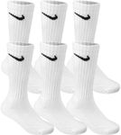 Nike Men/'s Performance Cotton Cushioned Crew Socks, 6 Pair Medium (shoe size 6-8) (White) Six Pack