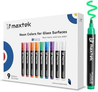 maxtek Neon Dry Erase Markers, Assorted Colors, 9 Count
