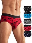 CONKEND Men's Underwear Briefs Cotton Briefs for Men Soft Breathable Comfy U Pouch Brief 5 Pack L