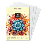 Oneoclock Artists' Watercolor Paper 300 GSM 100% Cotton, Cold-Pressed, Handmade Papers for Watercolour, Acrylic, Gouache, Ink & Mixed Media (A3)