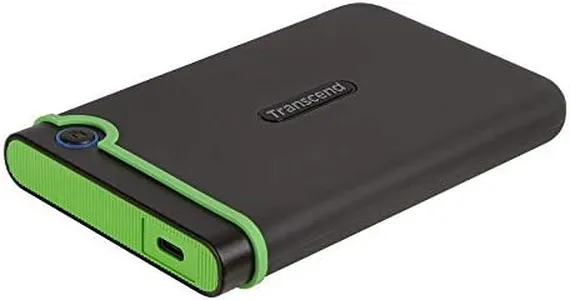 Transcend 4TB SJ25M3C, USB 3.1 Portable Hard Drive Rugged, Anti-Shock Resistant, Compact and Lightweight with Lightning-Fast Speeds, One Touch Backup Button, Type C, Iron Grey - TS4TSJ25M3C