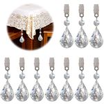 Keadic 10Pcs Cucurbit Christmas Tablecloth Weights Crystal Glass Teardrop Prisms Pendant Tablecloth Weights Kit, Crystal Chandelier Pendants Parts Beads Perfect for Home Decoration