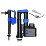 PlumbEZ Full Cistern Kit - Includes Adjustable Dual Flush Toilet Syphon, Universal Bottom/Side Entry Toilet Fill Valve and Toilet Handle with Adjustable Arm - Toilet Flush Replacement WRAS Approved
