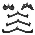 KAKSS Cable Machine Attachments. Black Matte Handles with Universal Attachment for Cable Machines. Pull Down, Press Down, Row, Triceps, Biceps & Lats. Available in 8 Varieties. (Pack Of 5 Pc (Combo))