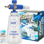 MJJC Foam Cannon S V3.0 (Thicker Snow Foam Technology) with 1/4 Inch Quick Connector for Pressure Washer, 34 oz Bottle (V3.0 (1/4" Quick Connector) + SOAP Sample)