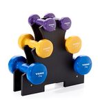 York Fitness 12kg Vinyl Dipped Dumbbell Set with Stand