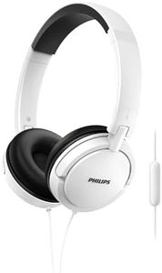 Philips SHL5005WT - Auriculares con micrófono, cómodo, plegables, aislamiento del ruido, cable de 1,2 m, blanco