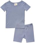KYTE BABY, Short Sleeve Toddler Pajama Set, 97% Rayon made from Bamboo, 3% Spandex (10, Slate)
