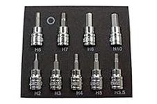 US PRO 9 Piece Hex Allen Key Bit Sockets Metric Set 3/8" Dr Drive 2-10mm 2065