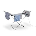 Minky Electric Heated Clothes Airer | Clothes Drying Rack | Indoor Airer | Foldable | Winged | Low Running Costs | Grey | 12m Drying Space | 112 x 54 x 6 cm | 230W