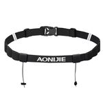 Azarxis Adjustable Running Triathlon Marathon Number Belt with 6 Gel Loops Great for Time Trial, Halfmarathon, Triathlons (Black)