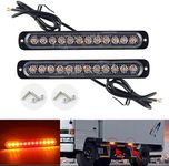 Anki HappiGo ANKIA 2PCS LED Side Marker Strobe Warning Lights Grille Lamp Flashing Beacon Blinker Emergency Hazard for Tow Car Truck Trailer Pickup (Yellow-Red-Yellow)