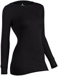 Indera Women's Icetex Performance Thermal Underwear Top with Silvadur, Black, Medium