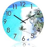 Large Outdoor Clock Waterproof 16 Inch Glass Wall Clocks for Patio Pool Garden Bathroom Decor