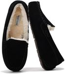 Project Cloud Loafers for Women - 100% Genuine Suede Outdoor Slippers for Women - Memory Foam Moccasin Women Footwear - Womens Slippers, Fuzzy Slippers Womens Clogs (Cathi, BLK, 6.5)