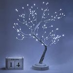 108 LED Silver - Bonsai Tree Light with 8 Lighting Modes & Timer - Fairy Light Tree Table Top Decor for Living Room, Good Ideas for DIY Gifts, Home Decorations,Christmas, Holidays