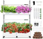 Ahopegarden Indoor Garden Hydroponics Growing System Kit: 60 Pods Vertical Garden with LED Grow Light - Plant Germination Kit Aeroponic Veggie Flower Fruit Growth with Smart Socket & Pump System