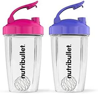 NutriBullet To-Go Smoothie Set, Pink/Purple, genuine NutriBullet accessory, includes 2x cups and 2x flip top lids. (ANB2C24PPCDB)