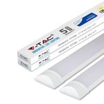 V-TAC LED Batten Lights 6500k Daylight, IP20 LED Fluorescent Strip Light Fitting for Ceiling of Home & Office, Workshop & Garage Lighting (6FT) Pack of 2