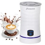 Panana Milk Frother Electric, Automatic Frother and Milk Steamer, Hot & Cold Milk Warmer, 430ml, Temperature Control Auto Shut-Off, for Coffee, Latte, Cappuccino, Chocolate (White)