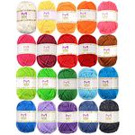 20 Acrylic Yarn Skeins - 438 Yards Multicolored Yarn in Total – Great Crochet and Knitting Starter Kit for Colorful Craft – Assorted Colors