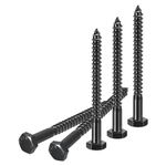 DTGN 1/4" x 3" Hex Lag Bolts - 20 Pack - for Woodworking, Furniture - 304 Stainless Steel Partial Thread Hexagon Head Lag Screws for Wood - Black