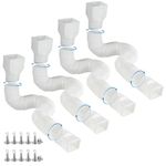 plusgutter 4 pack Rain Gutter Downspout Extensions Flexible, Drain Downspout Extender,Down Spout Drain Extender, Gutter Connector Rainwater Drainage,Extendable from 21 to 68 Inches(White)