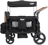 Keenz Duo Stroller Wagon with Canopy, 4-Passenger Capacity - Black.