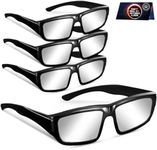 Andbasis 4 Pack Plastic Solar Eclipse Glasses ISO 12312-2:2015(E) & CE Certified 2024 Approved Safe Shades for Direct Solar Eclipse Viewing AAS Recommended List (Black)