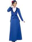 Smiffys Victorian Nanny Costume, Blue, L - UK Size 16-18