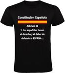 RBR Unisex Cotton T-Shirt, Item 30, Spanish Constitution, Size XL, Black, Black, XL