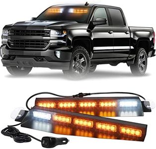 XRIDONSEN 34 inch Visor Light Bar 40 LED Amber Strobe Lights