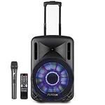 Portable Music System DJ Speaker 12" 700w Bluetooth Lights & Wireless Microphone