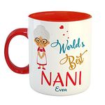 FurnishFantasy Worlds Best Nani Ceramic Coffee Mug - Best Birthday Gift for Grandma/Grand Mother - Red (1308)