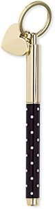 Kate Spade New York Black Metal Ink Pen Key Fob, Black Ink Ballpoint Keychain Pen, Pin Dot