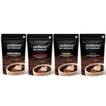 COCOSUTRA Hot Chocolate Mix | Swiss Vanilla, Mexican Spiced, Caramel & Mocha | Pack of 4 (Each 100 gm) 400 g | Vegan Drinking Chocolate | Enjoy hot or cold